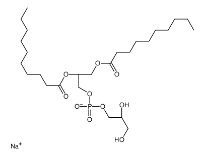 1,2-二癸酰基-sn-甘油-3-磷酸-(1'-rac-甘油)(钠盐)结构式