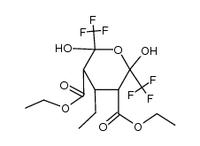 diethyl 4-ethyl-2,6-dihydroxy-2,6-bis(trifluoromethyl)tetrahydro-2H-pyran-3,5-dicarboxylate结构式