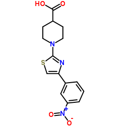 1-[4-(3-Nitrophenyl)-1,3-thiazol-2-yl]-4-piperidinecarboxylic acid结构式