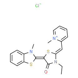 2-[[3-乙基-5-(3-甲基-2(3H)-苯并噻唑基] -4-氧-2-噻唑啉亚基]甲基] -1-甲基-氯化吡啶鎓结构式