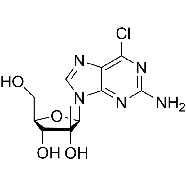 2-Amino-6-chloro-9-(2-C-Methyl-β-D-ribofuranosyl)-9H-purine结构式