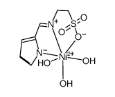 [Ni(II)(2-(N-α-pyrrolideneimino)ethane sulphonic acid)(H2O)3]结构式