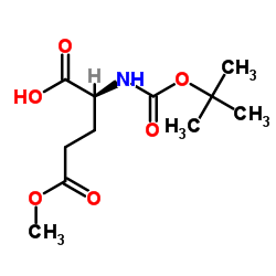 N-叔丁氧羰基-L-谷氨酸1-甲酯结构式