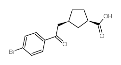 cis-3-[2-(4-bromophenyl)-2-oxoethyl]cyclopentane-1-carboxylic acid结构式