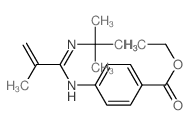 Benzoic acid, 4-[[1-[(1, 1-dimethylethyl)amino]-2-methyl-2-propenylidene]amino]-, ethyl ester结构式