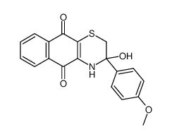 3-hydroxy-3-(4-methoxyphenyl)-3,4-dihydro-2H-naphtho[2,3-b][1,4]thiazine-5,10-dione结构式