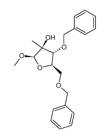 methyl 3,5-di-O-benzyl-2-C-methyl-β-D-arabinofuranoside结构式