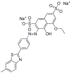 5-ethoxy-4-hydroxy-3-[[4-(6-methylbenzothiazol-2-yl)phenyl]azo]naphthalene-2,7-disulphonic acid, sodium salt structure