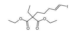 diethyl (E)-2-ethyl-2-(1-iodo-1-penten-5-yl)-malonate结构式