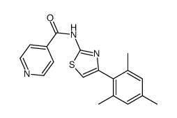 N-[4-(2,4,6-三甲基苯基)-2-噻唑基]-4-吡啶甲酰胺结构式