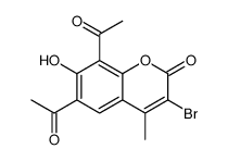 6,8-diacetyl-3-bromo-7-hydroxy-4-methylchromen-2-one Structure