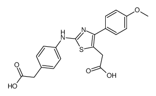 [2-(4-Carboxymethyl-phenylamino)-4-(4-methoxy-phenyl)-thiazol-5-yl]-acetic acid Structure