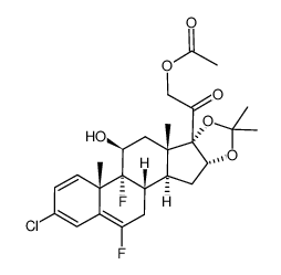 3-chloro-6,9-difluoro-1,3,5-pregnatriene-11β,16α,17,21-tetrahydroxy-16,17-acetonide 21-acetate Structure