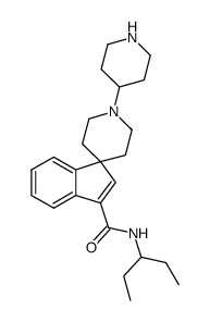 N-(pentan-3-yl)-1'-(piperidin-4-yl)spiro[indene-1,4'-piperidine]-3-carboxamide结构式