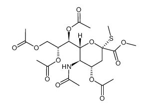 Methyl 4,7,8,9-tetra-O-acetyl-2-thio-N-acetyl-a-D-neuraminic acid methyl ester Structure
