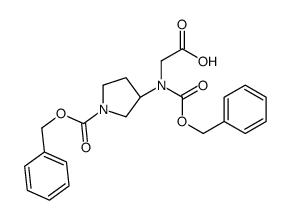 (S)-2-(N-Cbz)(1-Cbz-吡咯烷-3-基)氨基乙酸结构式