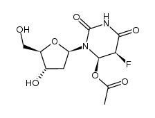(4R,5S)-5-fluoro-3-((2R,4S,5R)-4-hydroxy-5-(hydroxymethyl)tetrahydrofuran-2-yl)-2,6-dioxohexahydropyrimidin-4-yl acetate结构式