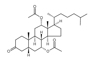 7α,12α-diacetoxy-5β-cholestan-3-one结构式