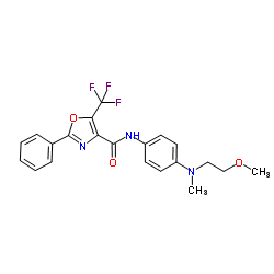 N-(4-((2-甲氧基乙基)(甲基)氨基)苯基)-2-苯基-5-(三氟甲基)噁唑-4-羧酰胺结构式