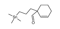 1-(3-(trimethylstannyl)propyl)cyclohex-2-ene-1-carbaldehyde Structure