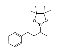 4’,4’,5’,5’-tetramethyl-2’-(1-phenylbutan-3-yl)-1’,3’,2’-dioxaborolane结构式
