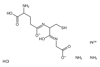 Platinate(2-), diamminechloro(N-(N-L-gamma-glutamyl-L-cysteinyl)glycin ato(3-)-S)-, dihydrogen, (SP-4-2)- picture