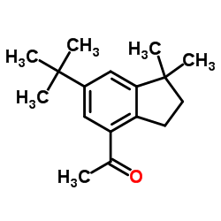 4-乙酰基-6-叔丁基-1,1-二甲基茚满结构式