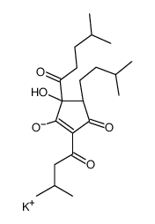 potassium,(4R,5S)-5-hydroxy-2-(3-methylbutanoyl)-4-(3-methylbutyl)-5-(4-methylpentanoyl)-3-oxocyclopenten-1-olate结构式