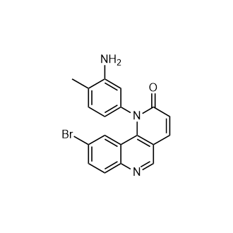1-(3-氨基-4-甲基苯基)-9-溴苯并[h][1,6]萘啶-2(1H)-酮结构式
