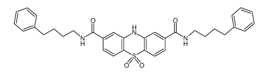5,5-Dioxo-N,N'-bis-(4-phenylbutyl)-phenothiazine-2,8-dicarboxamide结构式