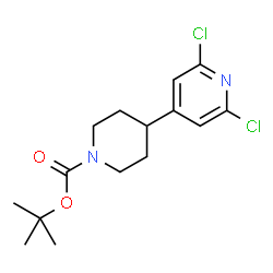 4-(2,6-二氯吡啶-4-基)哌啶-1-羧酸叔丁酯结构式