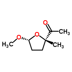 Ethanone, 1-(tetrahydro-5-methoxy-2-methyl-2-furanyl)-, cis- (9CI) Structure