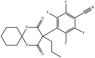 4-(2,4-Dioxo-3-propyl-1,5-dioxaspiro[5.5]-undecan-3-yl)-2,3,5,6-tetrafluorobenzonitrile结构式