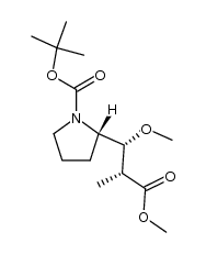 methyl (2R,3R,2'S)-3-(N-tert-butoxycarbonyl-2'-pyrrolidinyl)-3-methoxy-2-methylpropanoate结构式