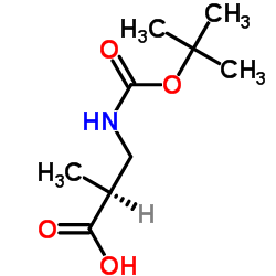 (S)-3-(叔丁氧羰基氨基)-2-甲基丙酸结构式