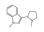 1-Methyl-3-(1-methyl-2-pyrrolidinyl)-1H-indole结构式