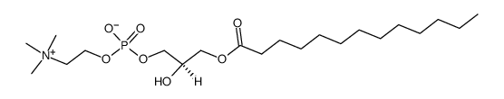 1-十三烷酰基-2-羟基-sn-甘油-3-磷酸胆碱结构式