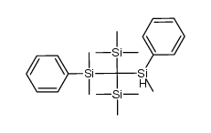 ((dimethyl(phenyl)silyl)(methyl(phenyl)silyl)methylene)bis(trimethylsilane) Structure