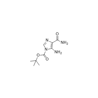 5-氨基-4-氨基甲酰基-1H-咪唑-1-甲酸叔丁酯结构式