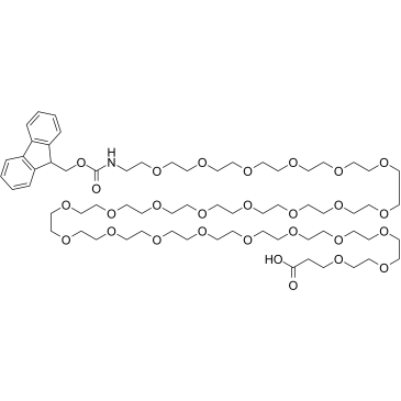 1-(9H-Fluoren-9-yl)-3-oxo-2,7,10,13,16,19,22,25,28,31,34,37,40,43,46,49,52,55,58,61,64,67,70,73,76-pentacosaoxa-4-azanonaheptacontan-79-oic acid Structure