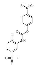 (4-nitrophenyl) N-(2-chloro-5-fluorosulfonyl-phenyl)carbamate结构式