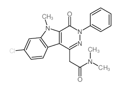2-(7-氯-5-甲基-4-氧代-3-苯基-4,5-二氢-3H-吡嗪o[4,5-b]吲哚-1-基)-N,N-二甲基乙酰胺结构式