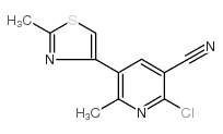 2-氯-6-甲基-5-(2-甲基-1,3-噻唑)吡啶-3-甲腈结构式