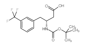 (R)-3-((叔丁氧羰基)氨基)-4-(3-(三氟甲基)苯基)丁酸结构式