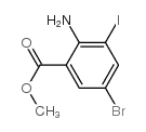 2-氨基-5-溴-3-碘苯甲酸甲酯结构式