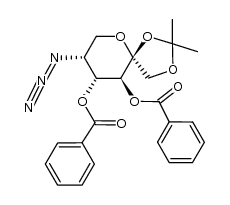 5-azideo-3,4-di-O-benzoyl-5-deoxy-1,2-O-isopropylidene-β-L-sorbopyranose结构式