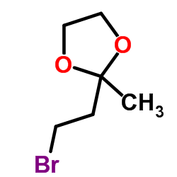2-(2-溴乙基)-2-甲基-1,3-二氧戊环结构式