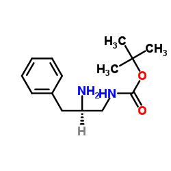 (R)-(2-氨基-3-苯基-丙基)-氨基甲酸叔丁基酯结构式