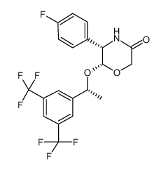 (5S,6R)-6-[(1R)-1-[3,5-bis(trifluoromethyl)phenyl]ethoxy]-5-(4-fluorophenyl)-3-morpholinone Structure