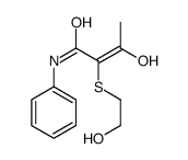 3-hydroxy-2-(2-hydroxyethylsulfanyl)-N-phenylbut-2-enamide Structure